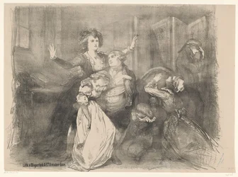 Cena do drama de palco Maria Antonieta
Anúncios de ballets e peças de teatro no Teatro da Cidade de Amesterdão (título da série)