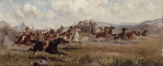 Sioux atacam uma diligência, 1909