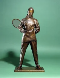 Uma figura de bronze de Sua Alteza Real o Príncipe de Gales, mais tarde Eduardo VIII, vestido para o tênis, por volta de 1920-1930