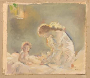 Adoração da criança, c.1926 (óleo sobre papel sobre grafite)
