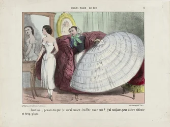 Justine, você acha que eu vou ser bem desenvolvido com isso... De Modes pour rire, 1855-1859.