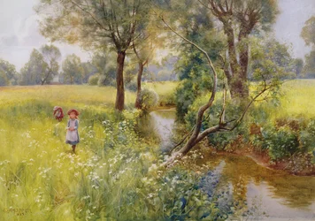 Apanhar flores de verão junto ao ribeiro, 1899