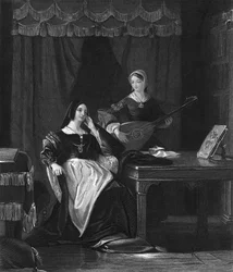 Rainha Katherine, rainha consorte de Henrique VIII da Inglaterra, século XIX.