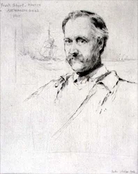 Sir Frank Short (1857-1945) pintor e gravador, Mestre do Grémio dos Trabalhadores da Arte em 1901