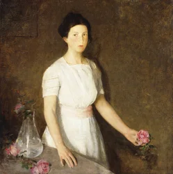 Menina com rosa vermelha