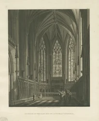 Interior da Catedral de Lichfield - Lady Chapel: gravura em aquatinta, sd [c 1813] (impressão)