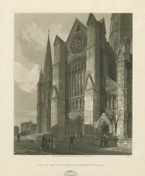 Catedral de Lichfield - South Transept: gravura em aquatinta
