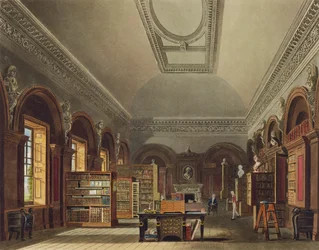 A Biblioteca Queens, St. Jamess Palace, da História das Residências Reais, gravada por Richard Reeve (n.1780), de William Henry Pyne (1769-1843), 1819