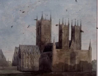 Vista, de, catedral lincoln