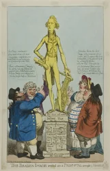A imagem de bronze erguida sobre um pedestal feito por ele mesmo