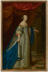 Retrato de uma mulher, de corpo inteiro, tradicionalmente identificada como Henrietta Maria, rainha de Inglaterra