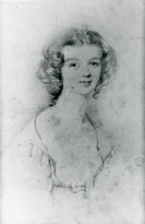Retrato de Ellen Nussey (lápis sobre papel)