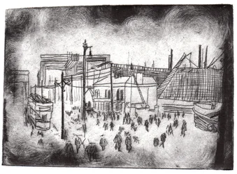 Belfast Docks, 2015 (gravura a ponto seco e digital)