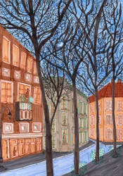 Friedrichshain à noite, 2017 (canetas)