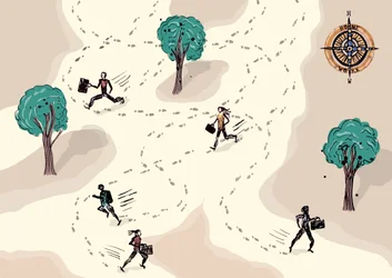 Run to Work, 2013 (tinta e digital)