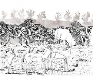 Safari 3, 2018 (tinta e aquarela)