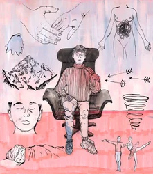 Ilustração Terapia, 2018 (tinta e acrílico)