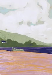Barco tranquilo na costa