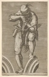 Um homem atirando com uma besta, 1579.