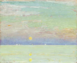 Nascer da lua ao pôr do sol, Cape Ann