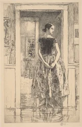 Rapariga com um vestido moderno