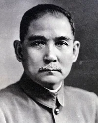 Retrato de Sun Yat-sen (Yat sen, Zhongshan) (1866-1925), revolucionário chinês e estadista.