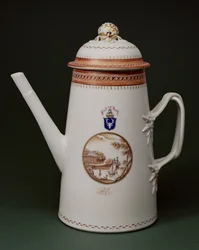 Panela de Café Armorial, com os braços de Machenzie, c.1790 (porcelana)