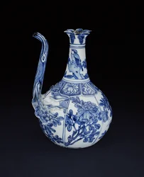Jarro de romã kraak azul e branco pintado com pássaros e flores, Wanli, 1580-1600 (porcelana)