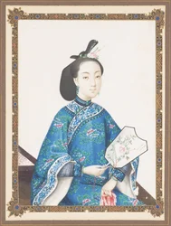 Retrato emoldurado da esposa de Howqua, c.1850-70