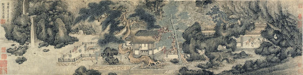O Salão dos Pais Facilidade, dinastia Ming ou Qing, possivelmente do século XVII (tinta e cor sobre papel)