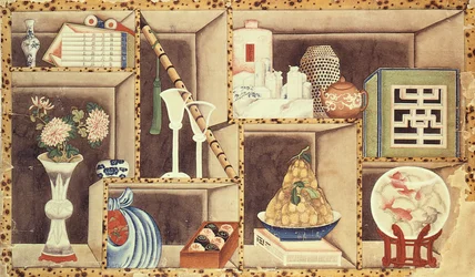 Trompe lOeil de objetos chineses (wc no papel)