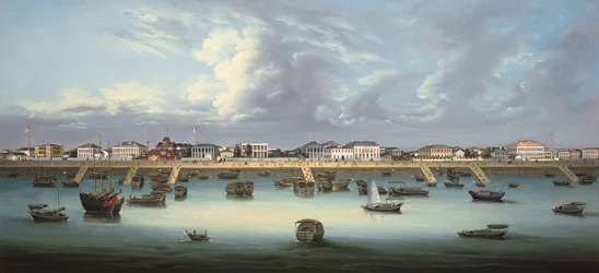Vista do Bund em Xangai, c.1855