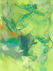 Composição abstrata, Série orgânica/jardim II, 2022 (óleo sobre tela de linho)