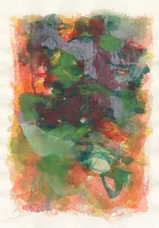 Composição abstrata, série Play, 2021 (aguarela, guache e carvão sobre papel de aguarela)
