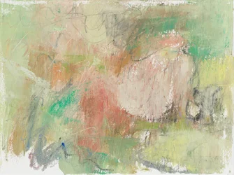 Composição abstrata, esboço/estudo a óleo, 2020, (técnica mista de óleo e pastel de óleo sobre tela de linho)