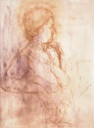 Estudo de pintura de vida, Tanya (óleo sobre tela de linho)