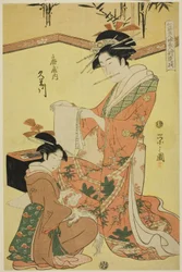 Sábios da Equipe de Paródia de Beauchie - Homer Kourtesan de A Seacion (Shichi Kenjin Yatsushi Bijin Shinzo Zoroe): Kume gawa f te ogiya