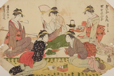 Um grupo de mulheres a divertir-se num espaço interior
