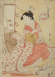 A poetisa Ono no Komachi, da série: Seis poetas imortais em estilização elegante (parte 2), Furyu yatsushi Rokkasen, sono ni