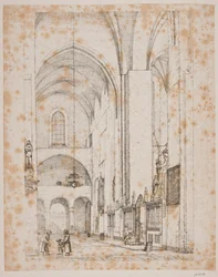 Dinamarquês: Prospeto do interior do transepto norte da Catedral de Aarhus