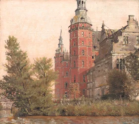 Castelo de Frederiksborg visto do noroeste. Estudar
