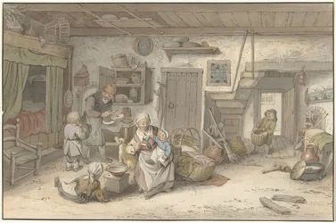 Interior com família camponesa