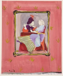 Um casal de fantasiados, c.1935-45 (guache em papel)