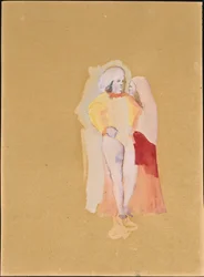 O Casal (guache e aguarela sobre papel)