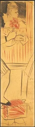Tríptico (desenho de uma cena de namorados) (lápis sobre papel) (ver também 742028-30)