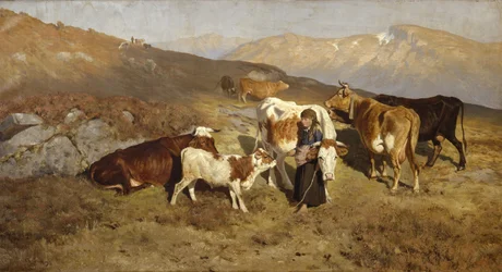 Casa do pasto de verão (óleo sobre tela)