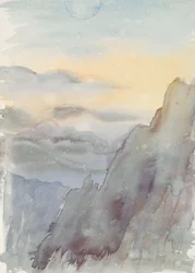 Felicidade da montanha - PaiyunTing II, 2015 (aguarela sobre papel)