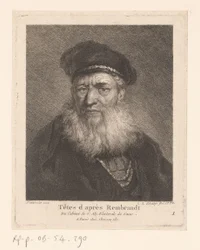 Velho com boina e barba
Pessoas no estilo de Rembrandt (título da série)