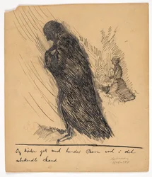 Rascunho de ilustração da história de uma mãe