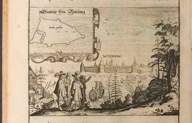 Ilustração de Nöteborg de Viagens para o Grão-Duque de Moscovo e o Rei da Pérsia por Adam Ol